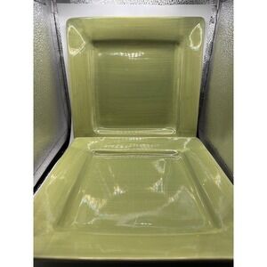 2 Pier 1 Essential Colours Green Square Dinner Plates 10.5"